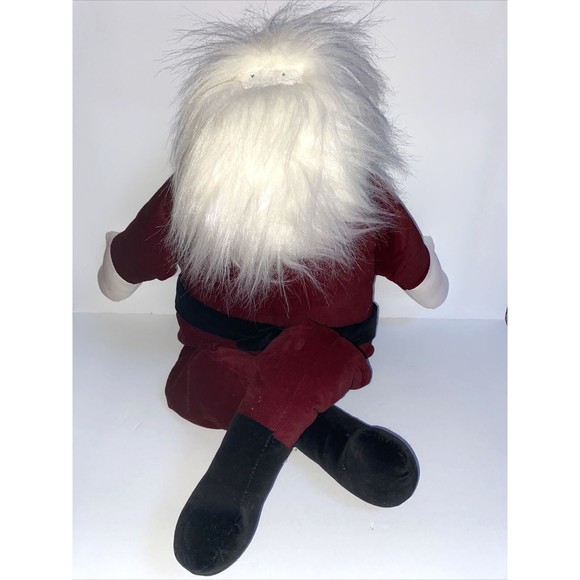 Woof & Poof Velveteen Christmas Stuffed Santa Musical VTG 1994 Handmade 22” - Picture 1 of 6